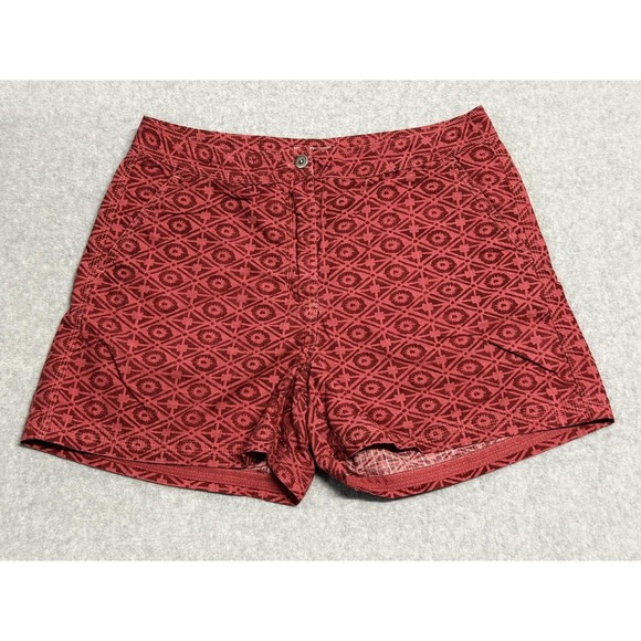 Sportif USA Pants - Sportif USA‎ Chino Shorts Womens 8 Red Geometric Print Poplin Cotton Casual